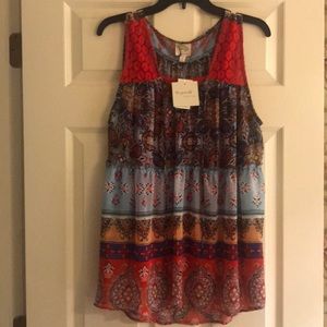 Boho sleeveless blouse